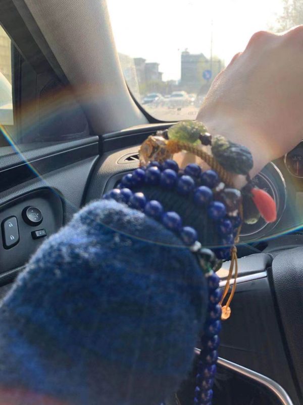 【客户返图】青金石佛珠、捷克陨石手链返图,一切美好慢慢来-菩心晶舍