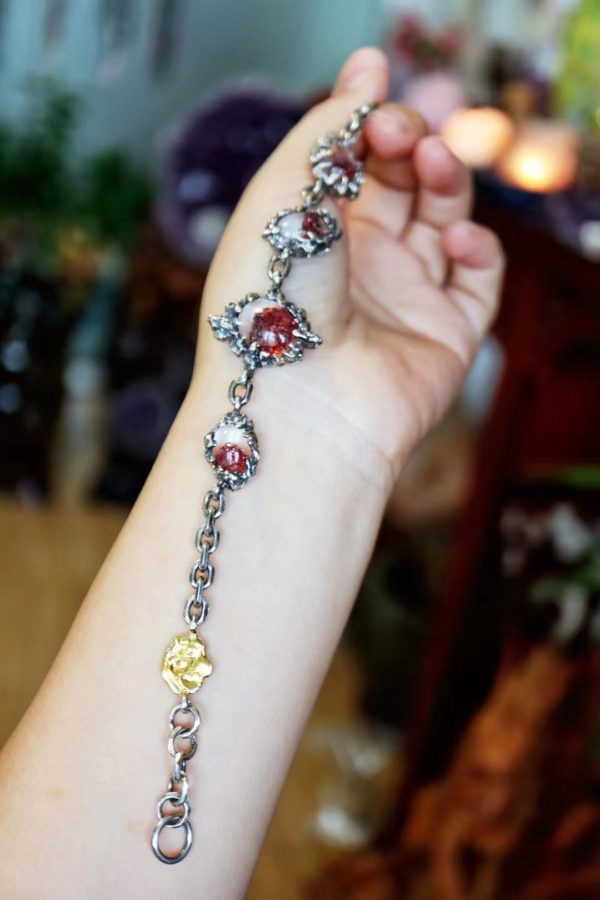 收藏级山型金草莓晶手链,酷!-菩心晶舍