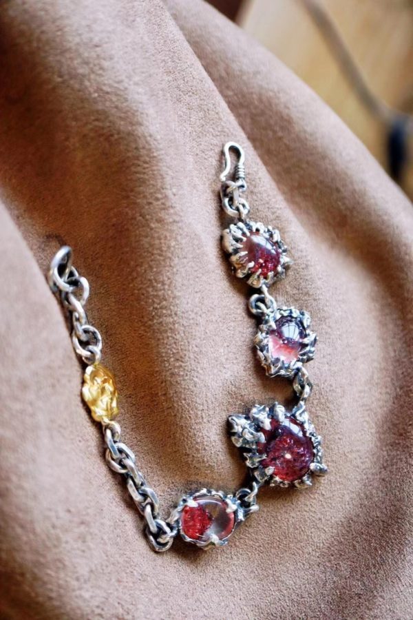 收藏级山型金草莓晶手链,酷!-菩心晶舍