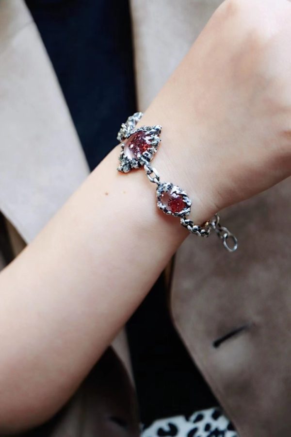 收藏级山型金草莓晶手链,酷!-菩心晶舍