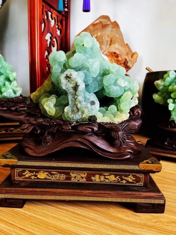 高等级葡萄石原石大摆件,福气倍增-菩心晶舍