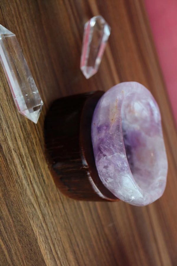 两只薰衣草色的紫水晶聚宝盆小可爱,紫气东来,浪漫温馨-菩心晶舍