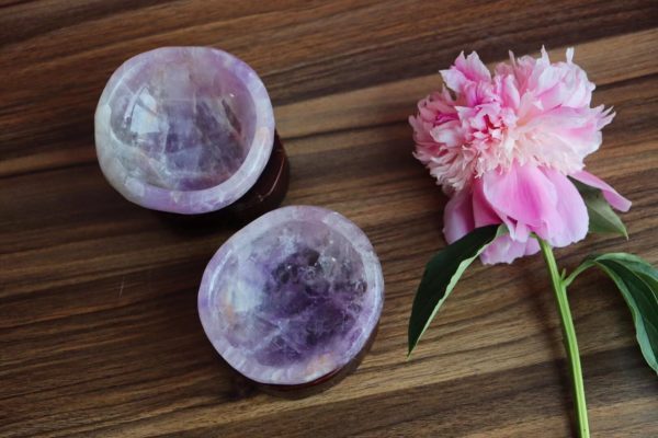 两只薰衣草色的紫水晶聚宝盆小可爱，紫气东来，浪漫温馨-菩心晶舍