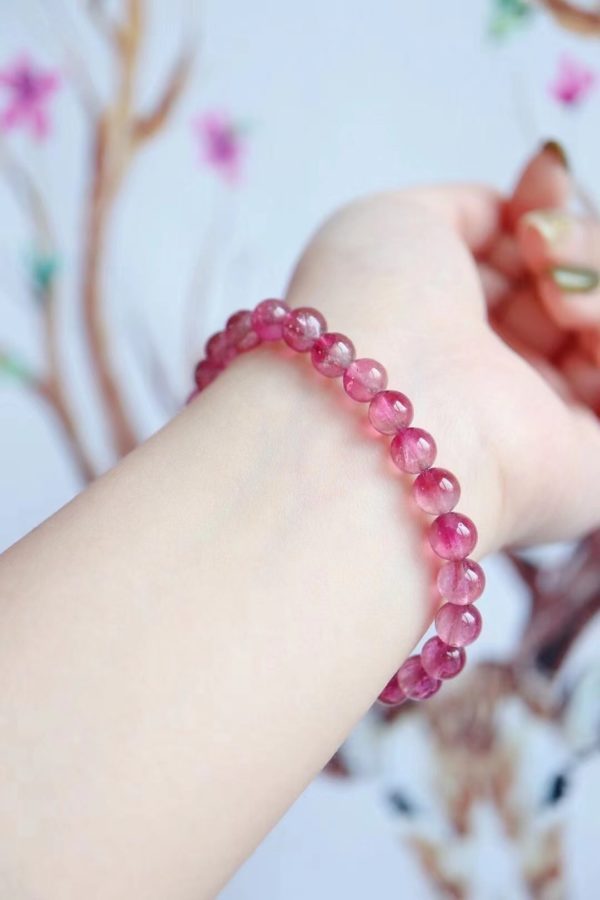 使出洪荒之力湊出了一条桃粉色碧玺聚宝盆-菩心晶舍