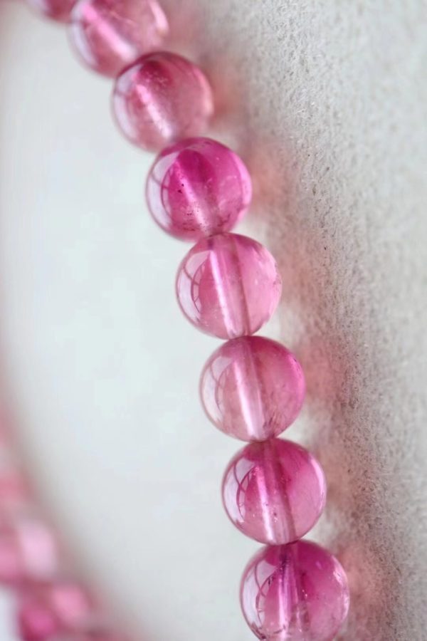 使出洪荒之力湊出了一条桃粉色碧玺聚宝盆-菩心晶舍