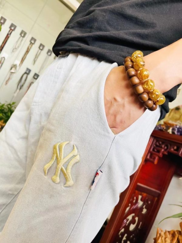 黑肉沉水老山檀,男女佩戴皆可。潮款~百搭!-菩心晶舍