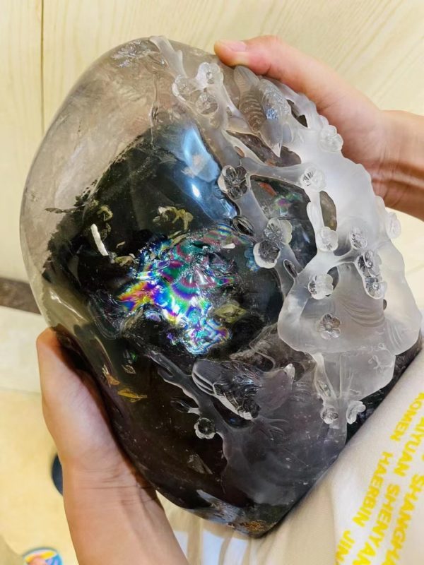 给你们看一个超级大的全包裹体绿幽灵摆件-菩心晶舍