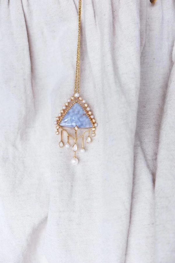 一款复古中带着精致的蓝发晶毛衣链,收藏级,超美!-菩心晶舍