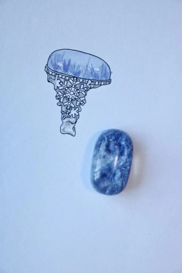 这一颗大蓝发晶,看设计图就感受到一股治愈系的凉意了-菩心晶舍