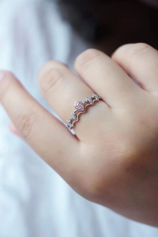 三款皇冠粉钻戒指,经典款,盲撸都美~-菩心晶舍