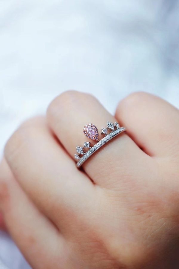 三款皇冠粉钻戒指,经典款,盲撸都美~-菩心晶舍
