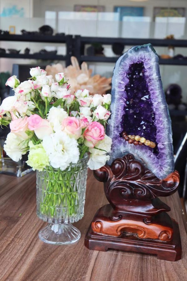 桌面精品小可爱紫晶洞一只,而且是超原矿哦-菩心晶舍
