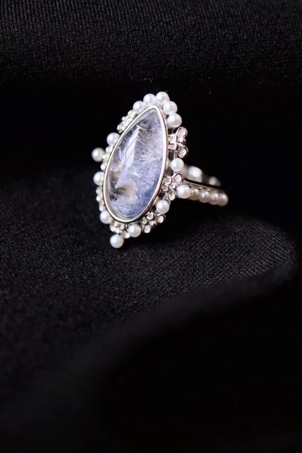 小香风蓝发晶戒指,气质和温柔的代表-菩心晶舍