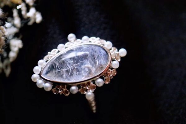 小香风蓝发晶戒指,气质和温柔的代表-菩心晶舍