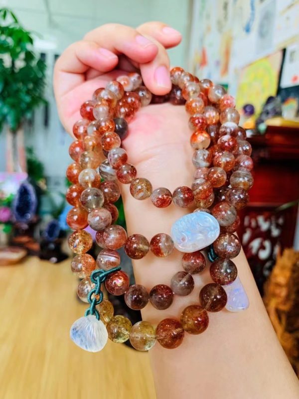 绝版阿鲁沙佛珠,太阳石和绿柱石(祖母绿)的共生-菩心晶舍