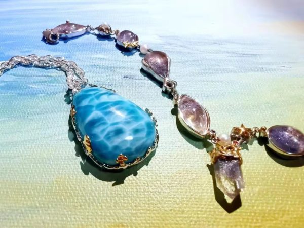 【客户返图】海纹石、斑彩石、蓝发晶返图,菩心的晶石,一直看一直美-菩心晶舍