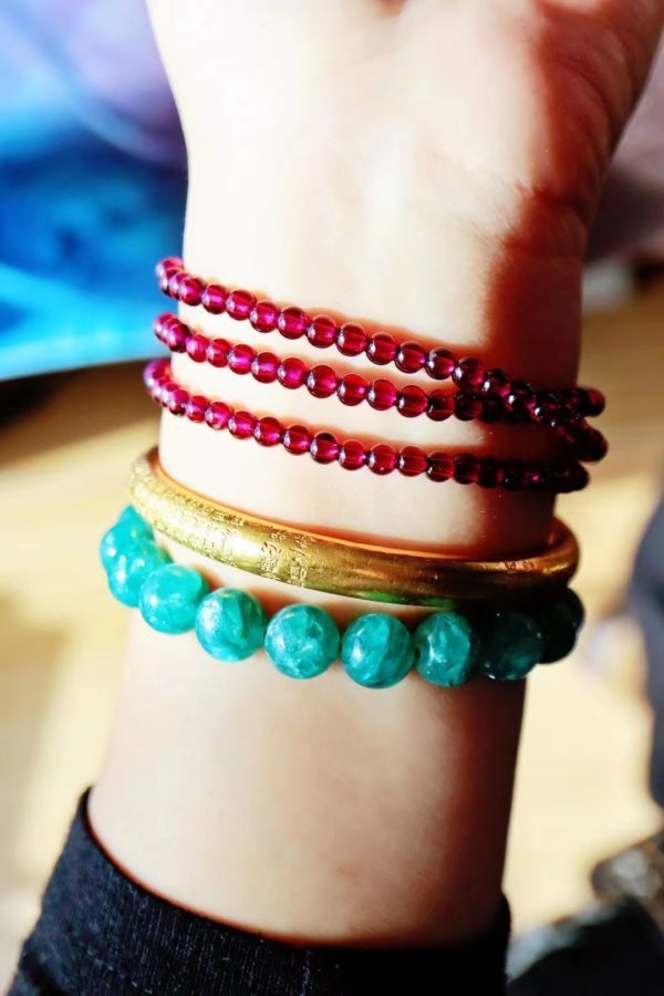 紫牙乌配上南红玛瑙和青金石-菩心晶舍