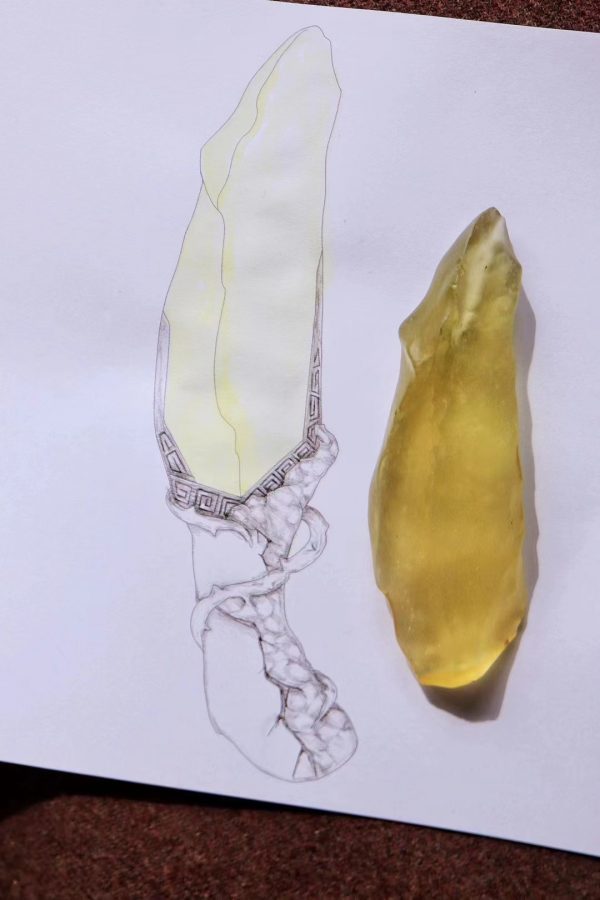 一把世间绝无仅有的黄金陨石短刀即将问世-菩心晶舍