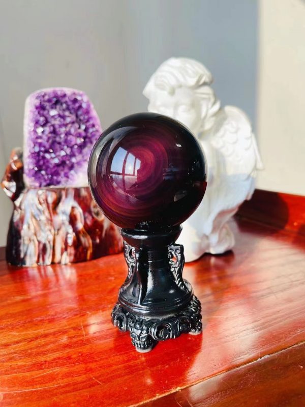 收藏级黑曜石球被称为“黑金刚武士”-菩心晶舍