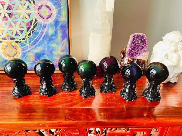 收藏级黑曜石球被称为“黑金刚武士”-菩心晶舍