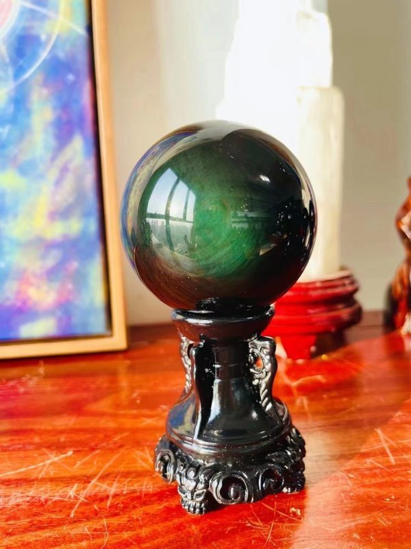 收藏级黑曜石球被称为“黑金刚武士”-菩心晶舍