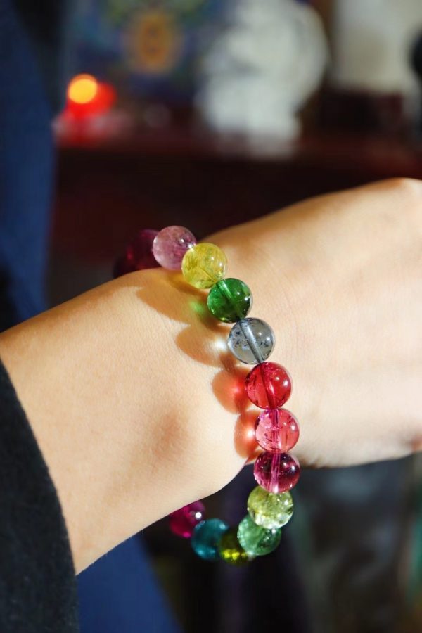 这人间的彩虹碧玺手链,自带光芒!-菩心晶舍