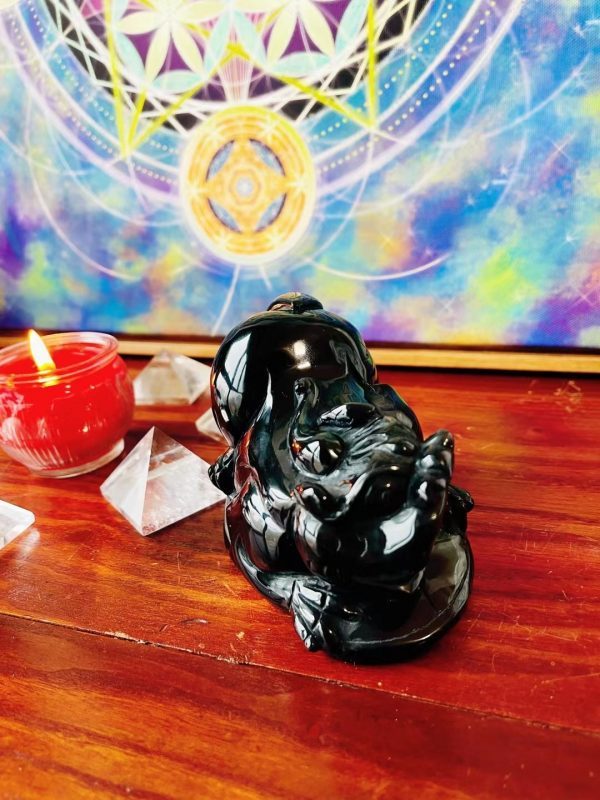 这一只黑曜石貔貅,手感极好!盘它!-菩心晶舍