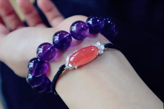 红纹石紫晶唯美单圈手链