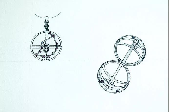 黑钛晶圆珠摩羯座香囊盒设计稿 菩心近期的设计款单品以及设计图展示-菩心晶舍