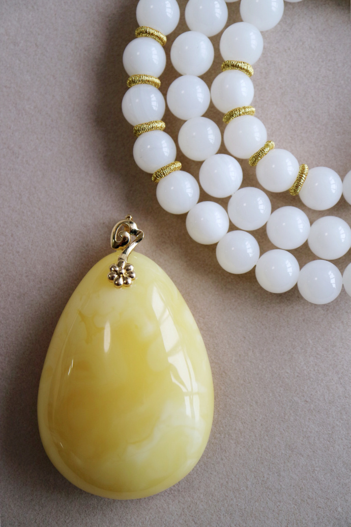 蜜蜡|砗磲 【蜜蜡|砗磲】经典的款式,总是妙不可言的-菩心晶舍