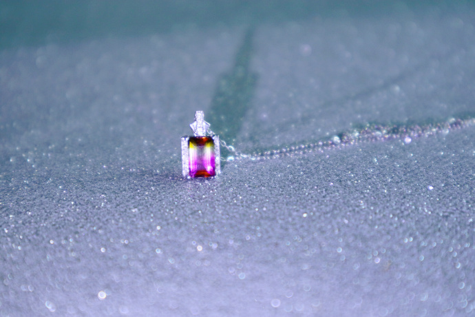 西瓜碧玺-白金锁骨链