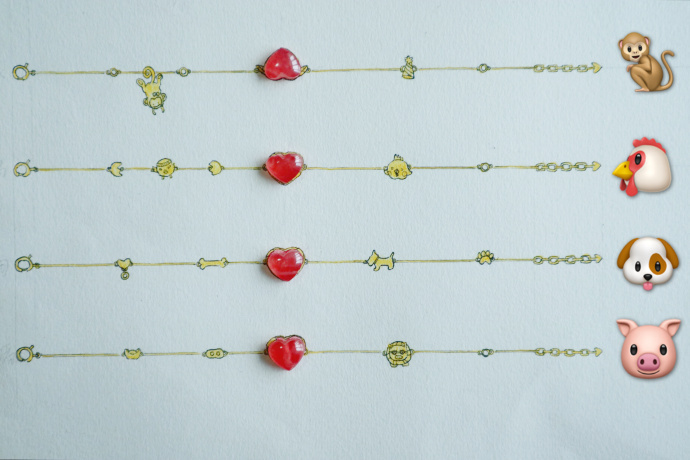 红纹石手链设计图