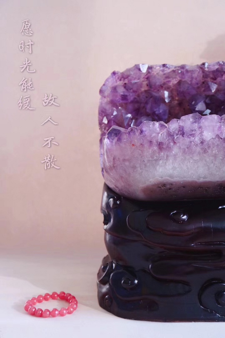 【菩心·天然紫晶摆件】一款收藏级天然紫晶聚宝桶，放家中财位，聚气生财-菩心晶舍