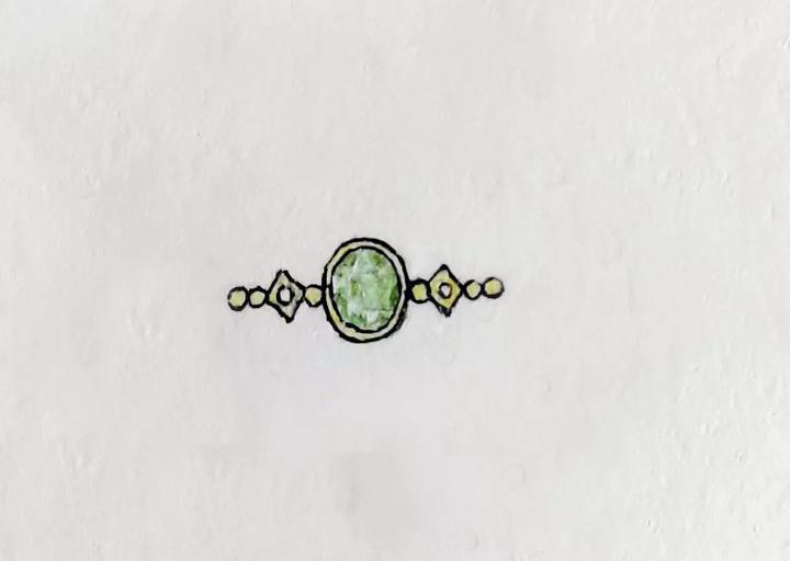 绿碧玺18K金戒指设计稿 菩心近期的设计款单品以及设计图展示-菩心晶舍