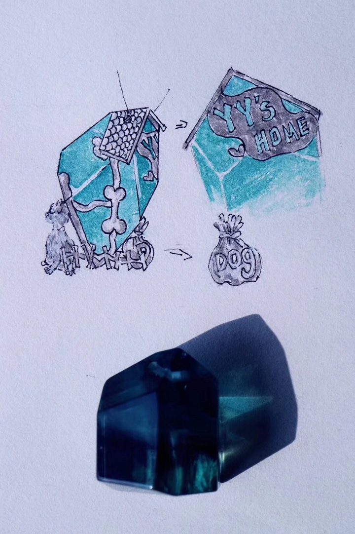【菩心-胎毛守护石-客订】来自南非的萤石，是一种守护能力很强的水晶-菩心晶舍