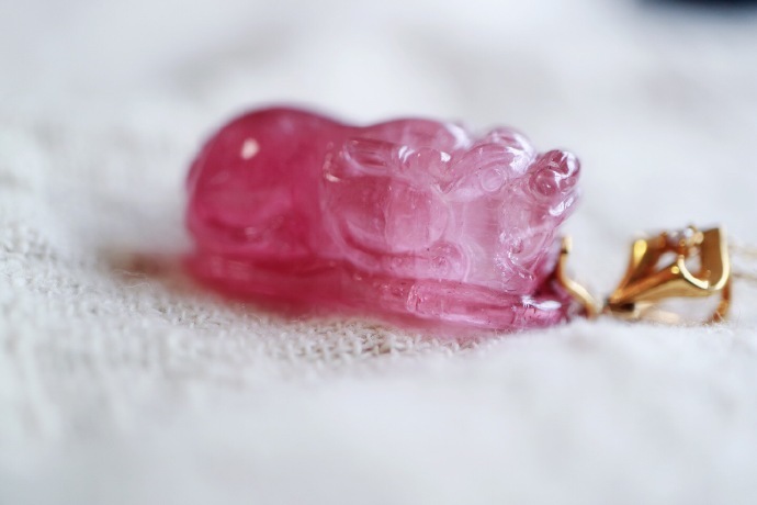 猫眼粉碧玺 | 18k