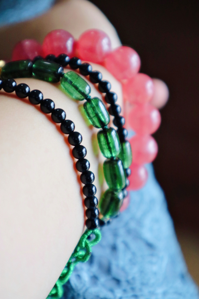 【绿碧玺|24k】凑一条绿碧玺甚为难得