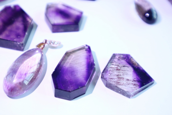 【紫发晶】 超美的一波紫发晶吊坠，绕线、镶嵌都可-菩心晶舍