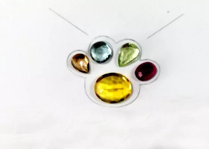 碧玺白金镶嵌项链设计稿 菩心近期的设计款单品以及设计图展示-菩心晶舍