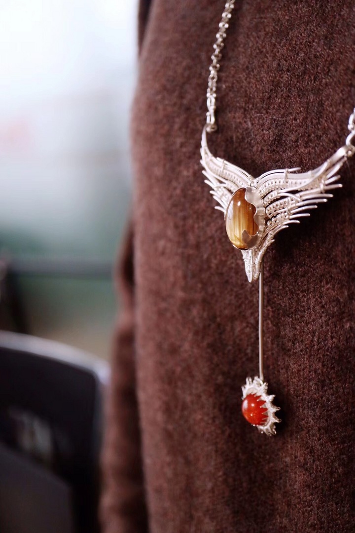【菩心-钛晶、太阳石】拥有多种佩戴方式的天使之翼☤-菩心晶舍