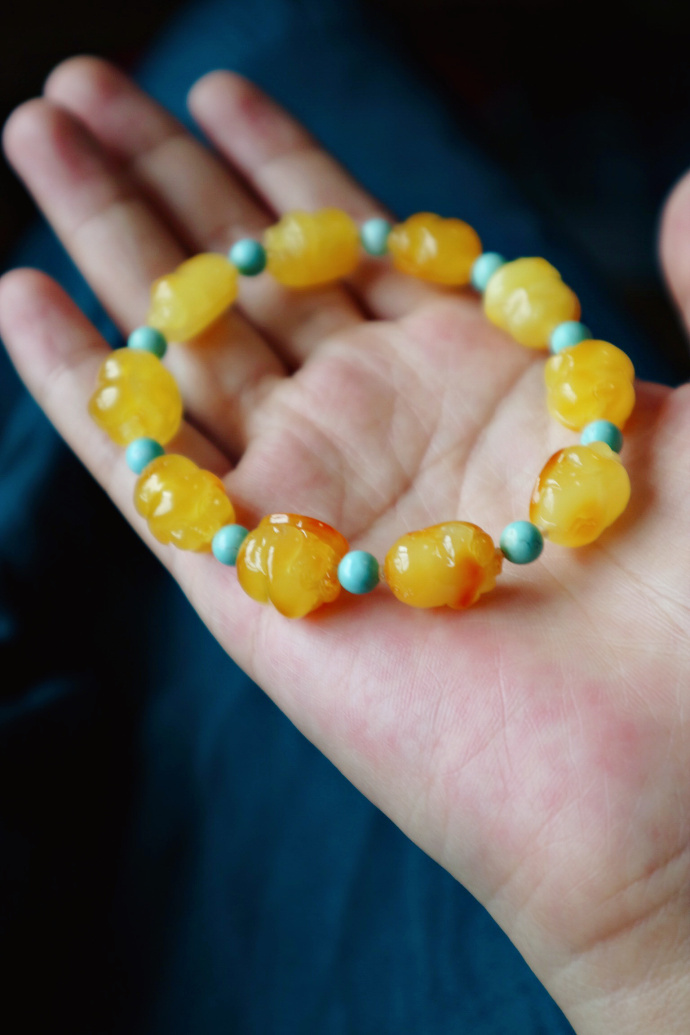 蜜蜡小猪猪手链