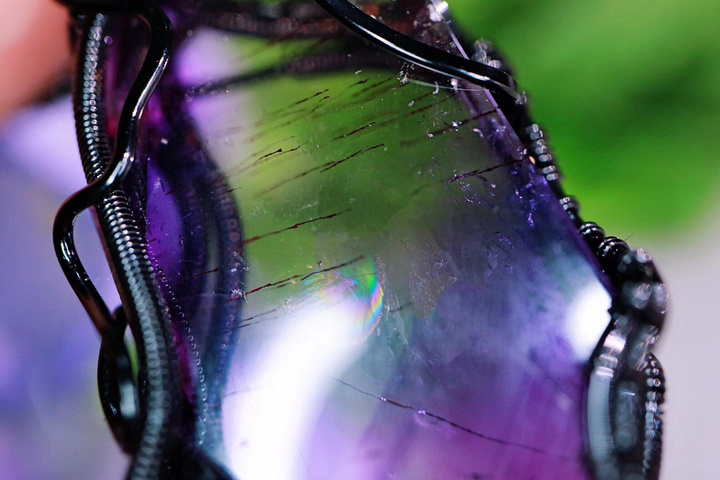 【菩心 | 超七紫发晶】随形的紫发晶更加自然有个性，梦幻-菩心晶舍