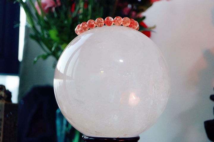 【菩心白水晶球|直径12.5cm】素有水晶之王的美誉，消磁净化的神器-菩心晶舍