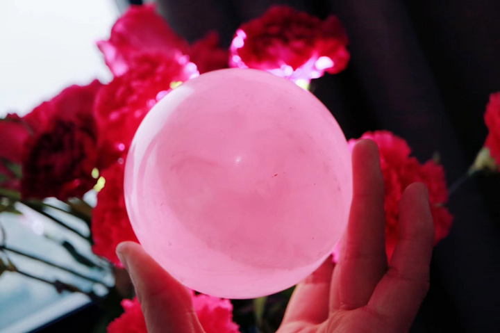 【红润粉晶球 | 菩心】粉红色频率可疗愈心中所积累的多年郁结-菩心晶舍