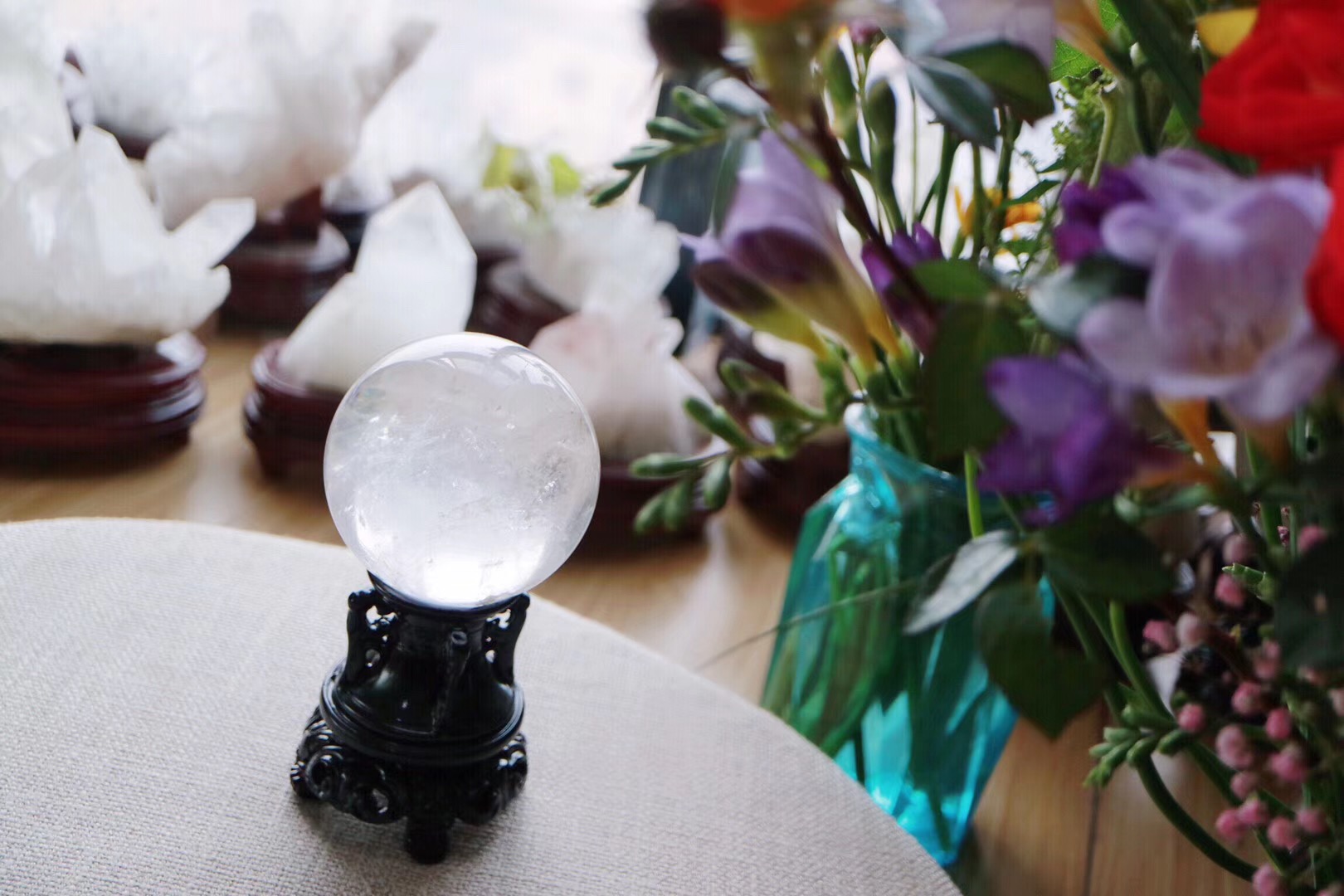 【菩心 | 白水晶球】有助于凝聚福气与财气