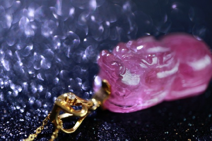 猫眼粉碧玺 | 18k