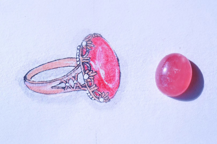 【菩心-托帕石、红纹石戒指设计】想要更多爱的宝宝，可以选择心轮宝石-菩心晶舍
