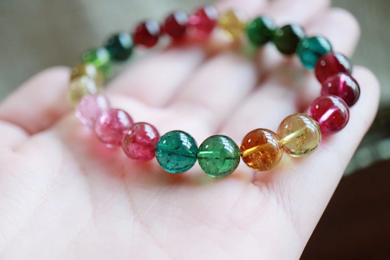 【菩心 | 碧玺】时光中的美人,老料彩虹碧玺