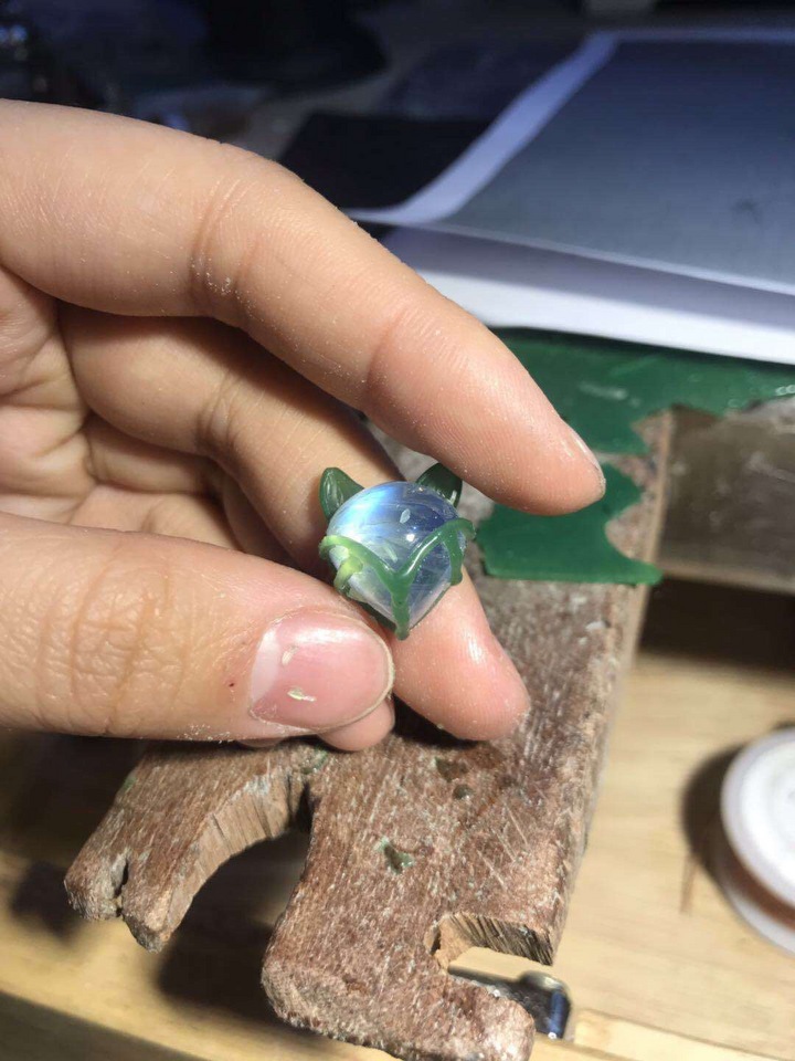 月光石狐狸戒指