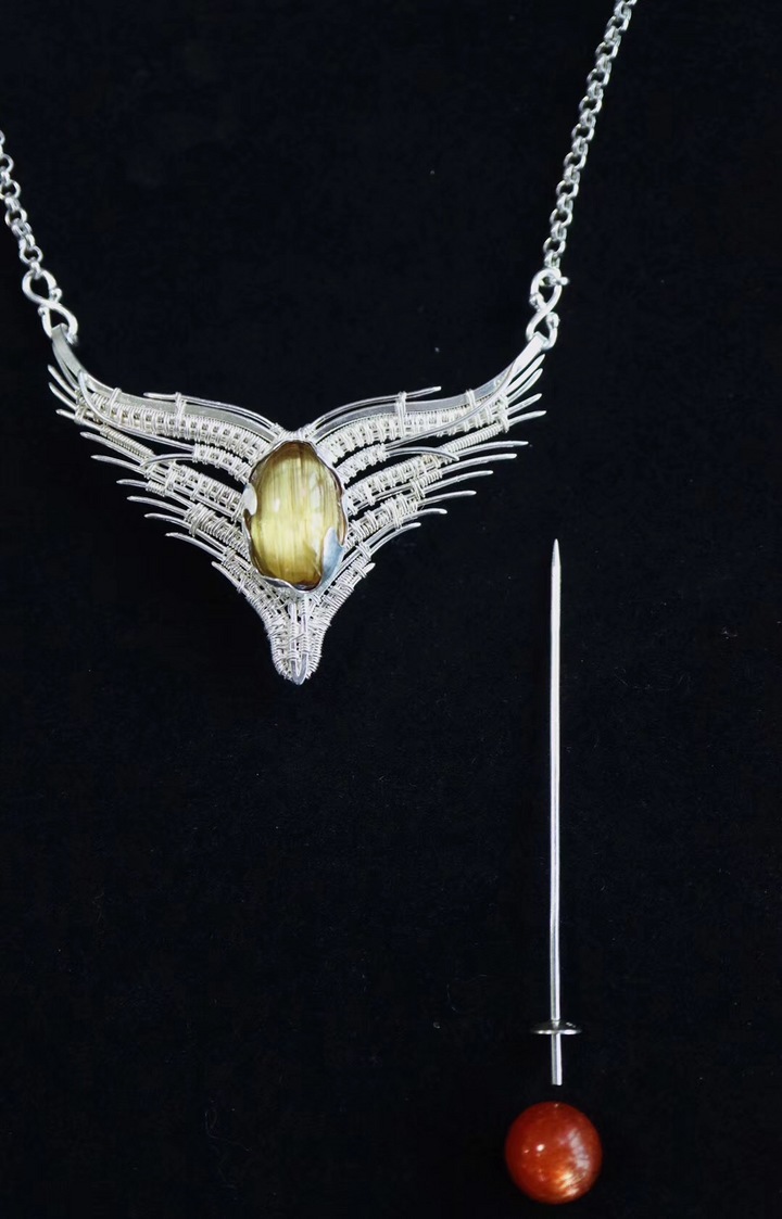 【菩心-钛晶、太阳石】拥有多种佩戴方式的天使之翼☤-菩心晶舍
